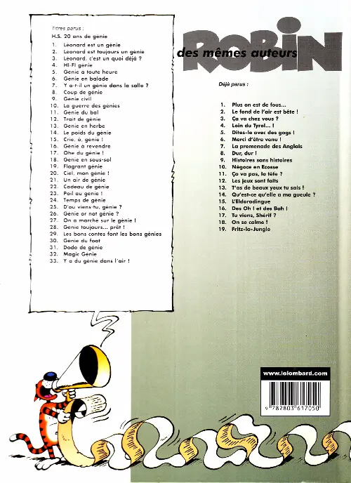 Verso de l'album Léonard Tome 7 y a-t-il un génie dans la salle ?