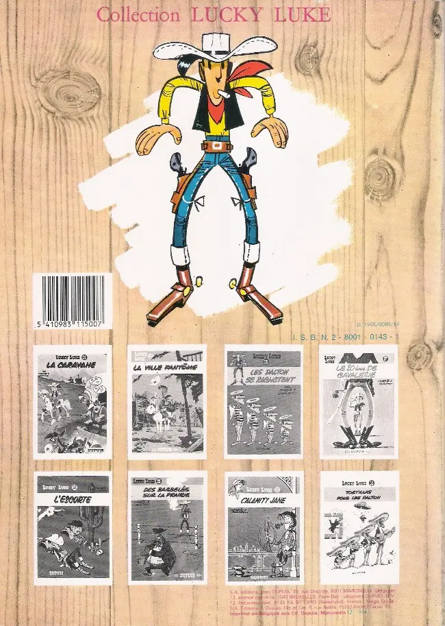 Verso de l'album Lucky Luke Tome 4 Sous le ciel de l'Ouest