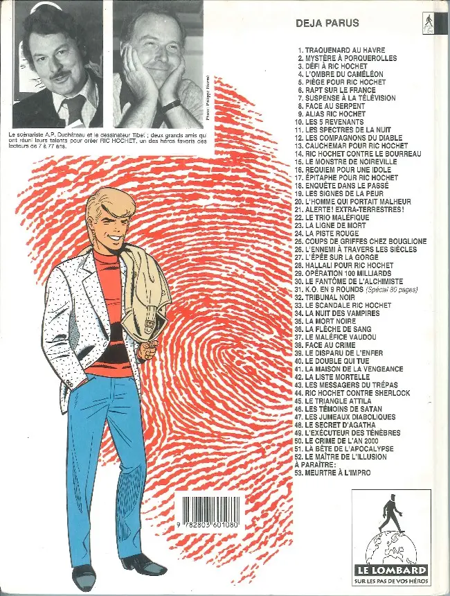 Verso de l'album Ric Hochet Tome 6 Rapt sur le France