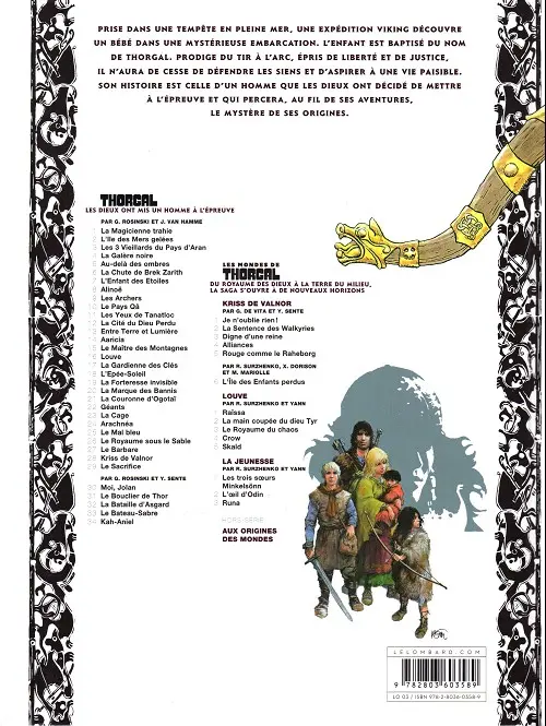 Verso de l'album Thorgal Tome 1 La Magicienne trahie