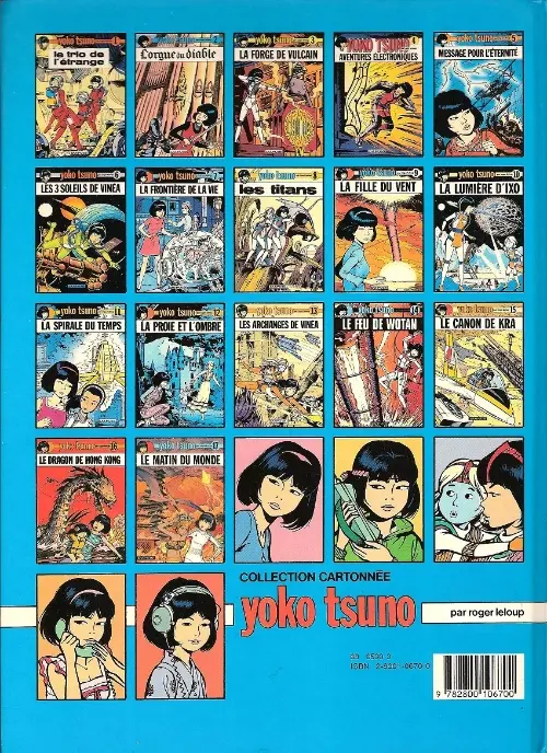 Verso de l'album Yoko Tsuno Tome 5 Message pour l'éternité