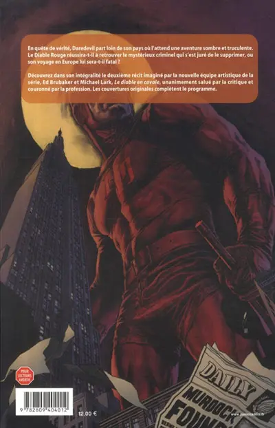 Verso de l'album Daredevil Tome 15 Le diable en cavale
