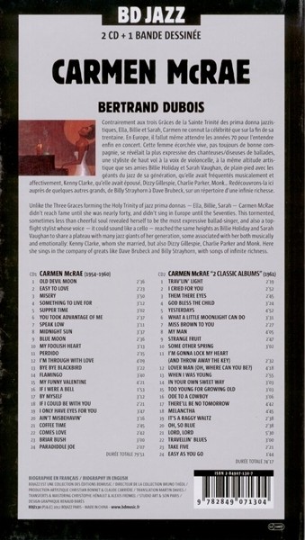 Verso de l'album BD Jazz Carmen McRae