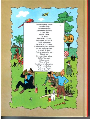 Verso de l'album Tintin Tome 24 Tintin et l'alph-art
