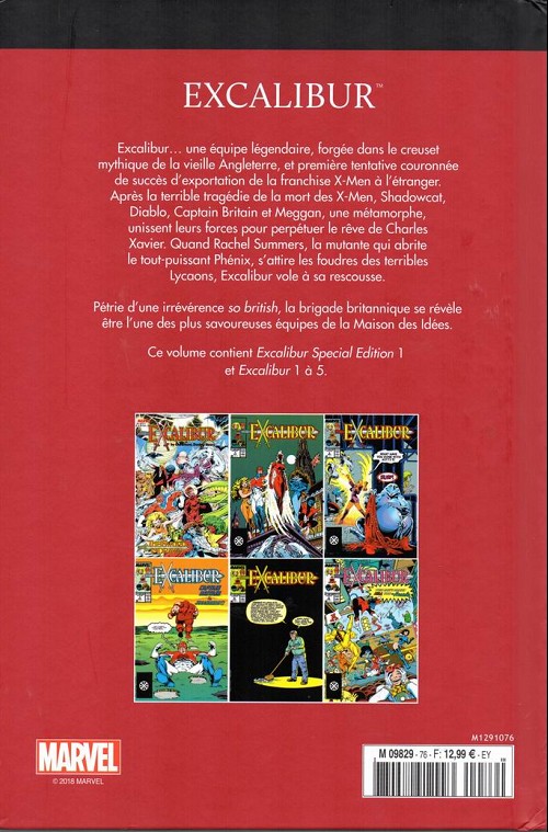 Verso de l'album Le meilleur des Super-Héros Marvel Tome 76 Excalibur