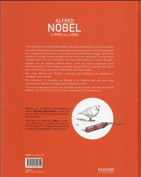 Verso de l'album Alfred Nobel Le prix de la paix