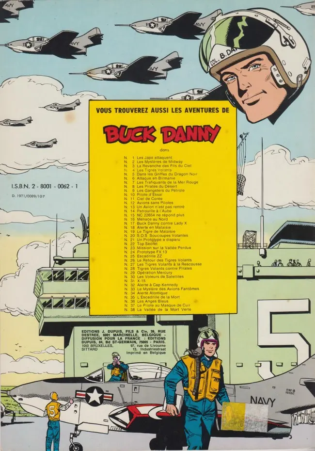 Verso de l'album Buck Danny Tome 25 Escadrille ZZ