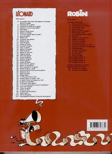 Verso de l'album Léonard Tome 40 Trésor de génie