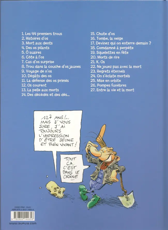 Verso de l'album Pierre Tombal Tome 26 Pompes funèbres