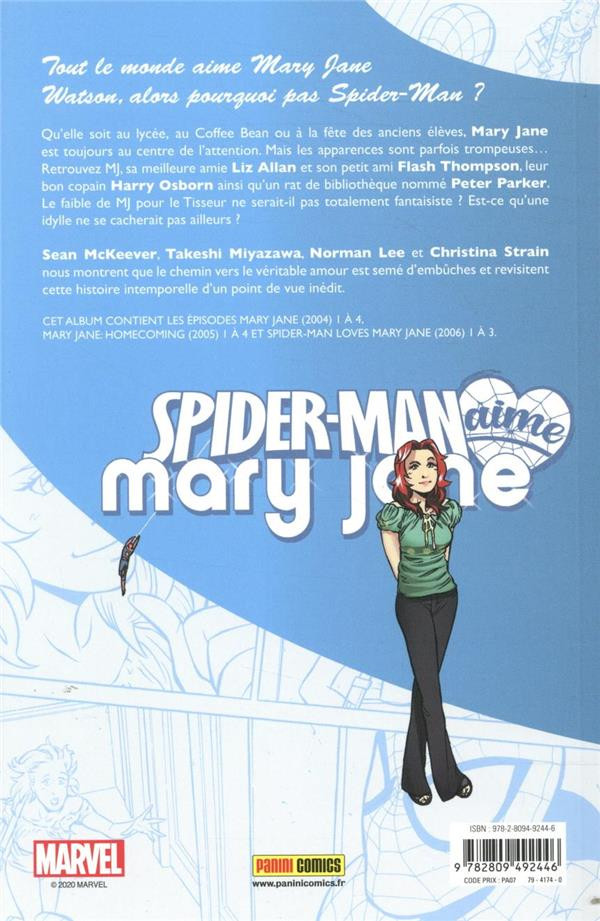 Verso de l'album Spider-Man aime Mary Jane Tome 1 Tranche de vie