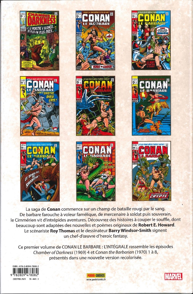 Verso de l'album Conan le barbare : l'intégrale 1 1970-1971