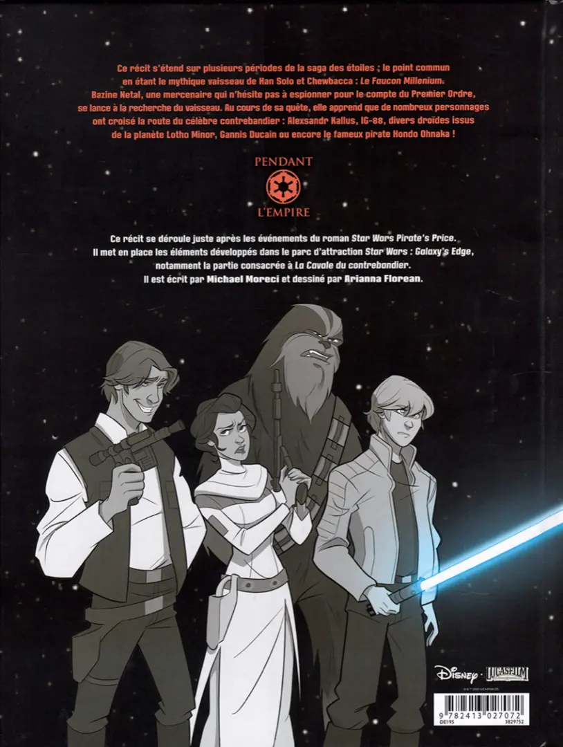 Verso de l'album Star Wars - Le Vol du Faucon Millenium Le vol du faucon millenium