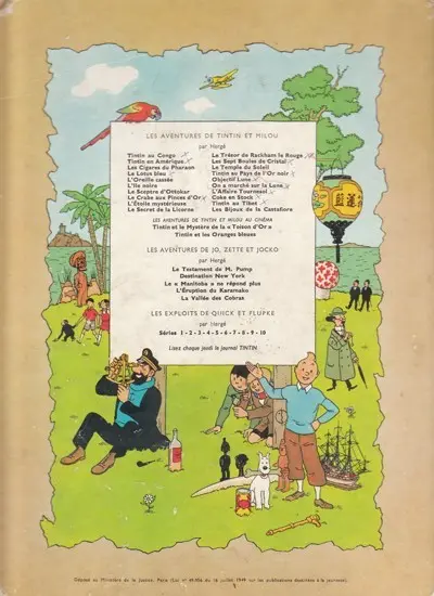 Verso de l'album Tintin Tome 12 Le Trésor de Rackham le Rouge