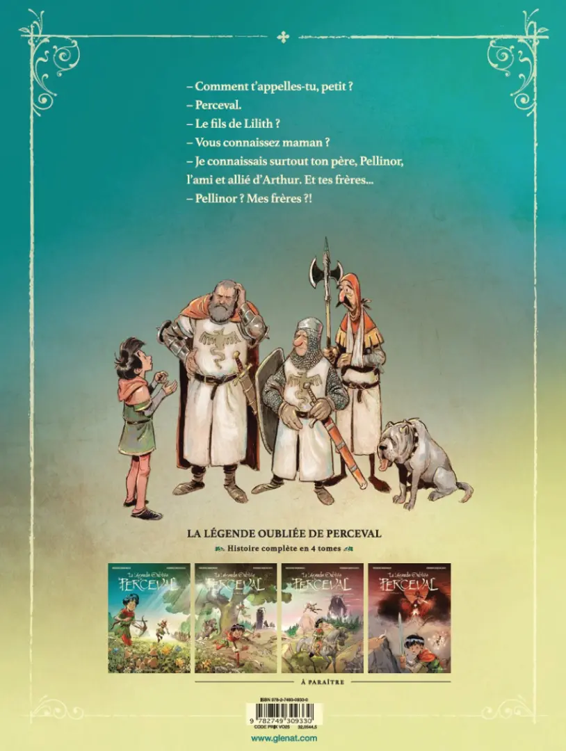 Verso de l'album La légende oubliée de Perceval Livre 1/4