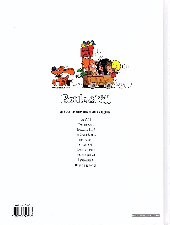 Verso de l'album Boule & Bill Tome 29 Quel cirque !