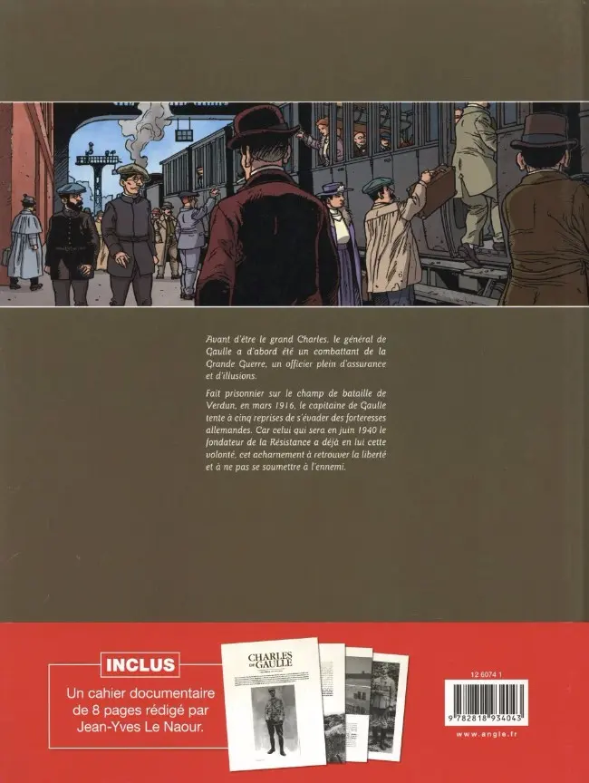 Verso de l'album Charles de Gaulle Tome 1 1916 - 1921 Le prisonnier