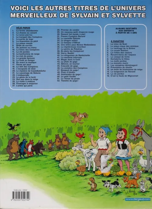 Verso de l'album Sylvain et Sylvette Tome 45 Cascade de gags !