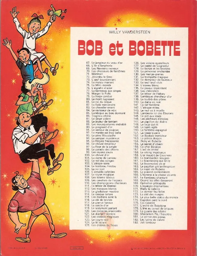Verso de l'album Bob et Bobette Tome 91 Le semeur de joujoux