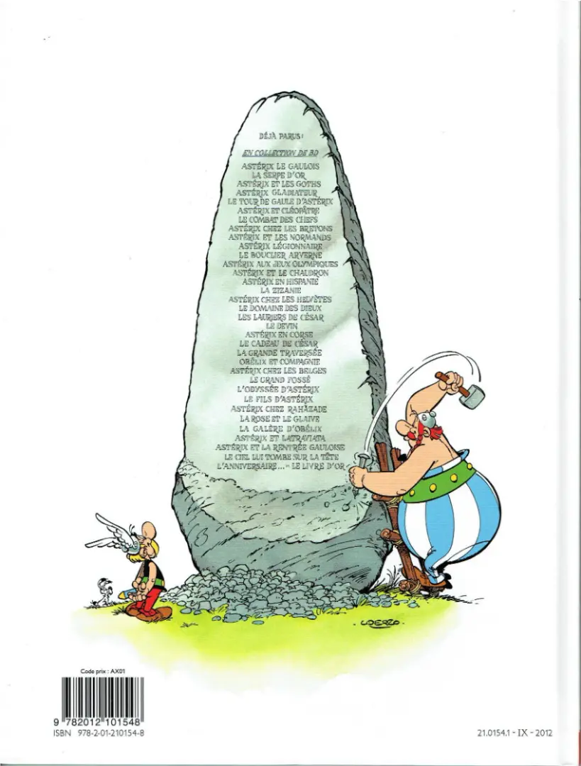 Verso de l'album Astérix Tome 22 La grande traversée