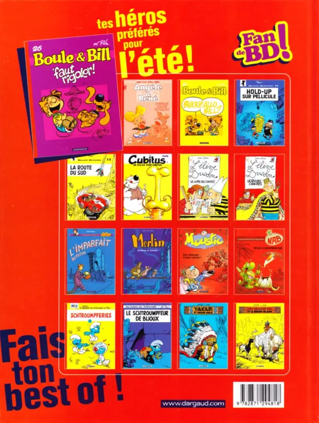 Verso de l'album Boule & Bill Tome 26 'faut rigoler !