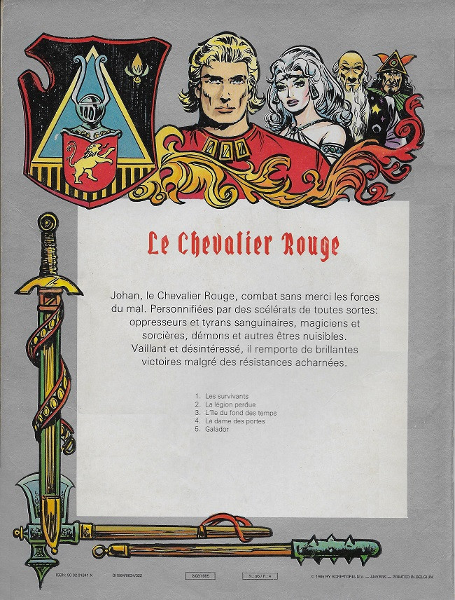 Verso de l'album Le Chevalier Rouge Tome 4 La dame des portes