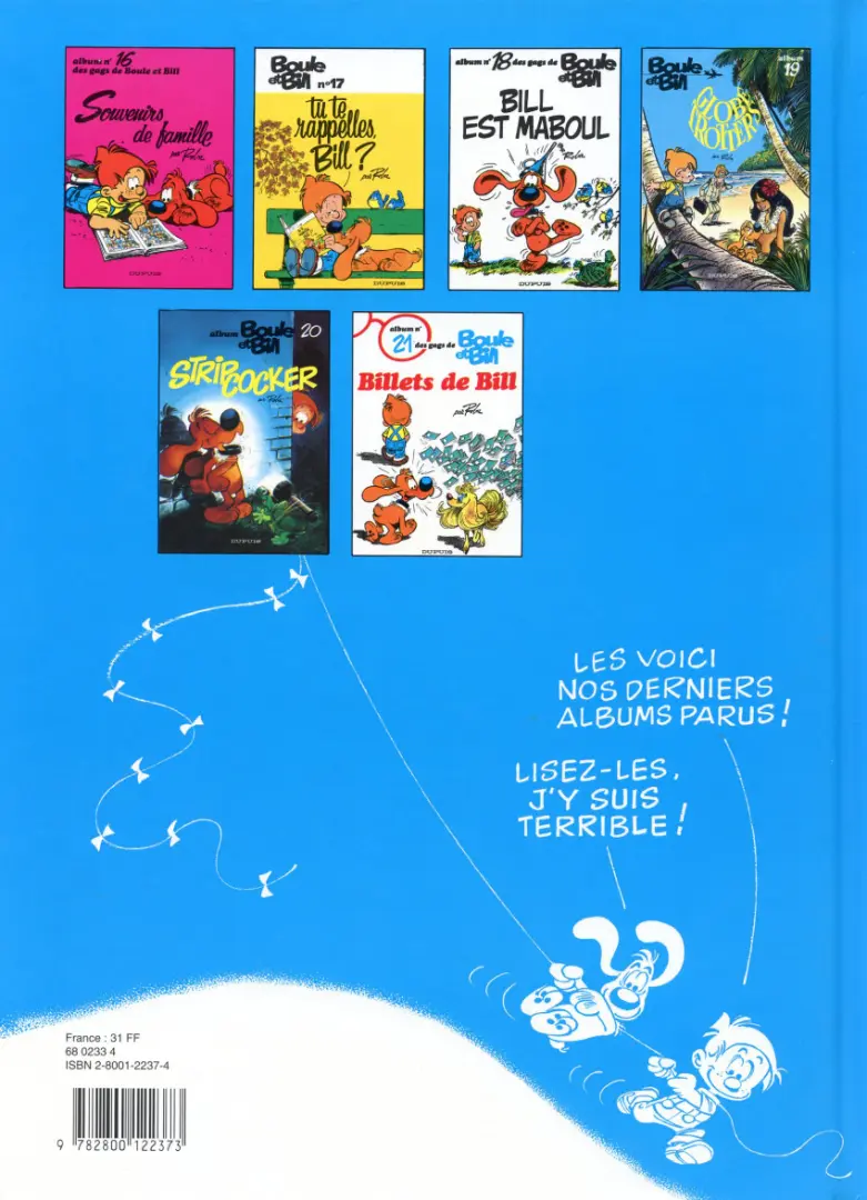 Verso de l'album Boule & Bill Tome 12 Ce coquin de cocker
