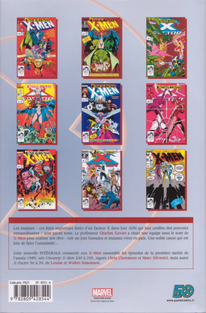Verso de l'album X-Men L'intégrale Tome 24 1989 (I)