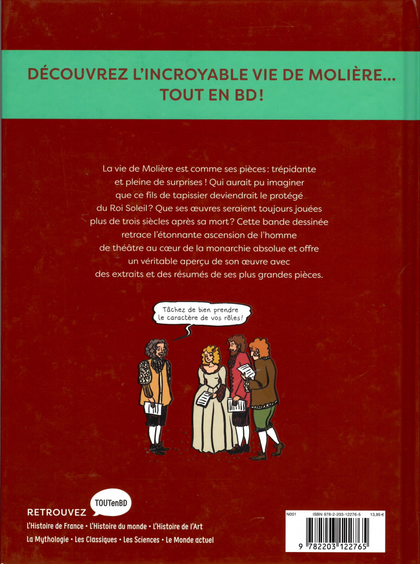 Verso de l'album Les classiques en BD Tome 1 Molière