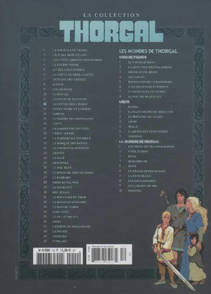 Verso de l'album Thorgal - La collection Tome 12 La cité du dieu perdu
