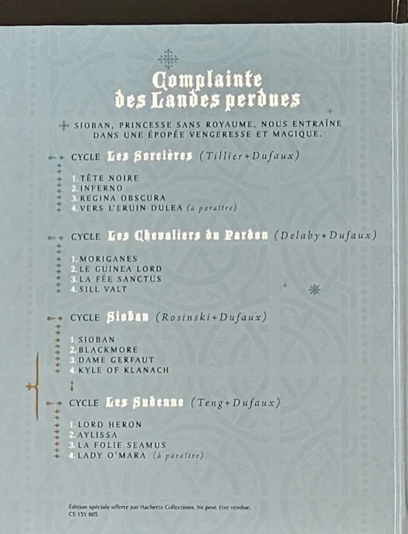 Verso de l'album Complainte des Landes perdues Sioban Tome 4 Kyle of Klanach