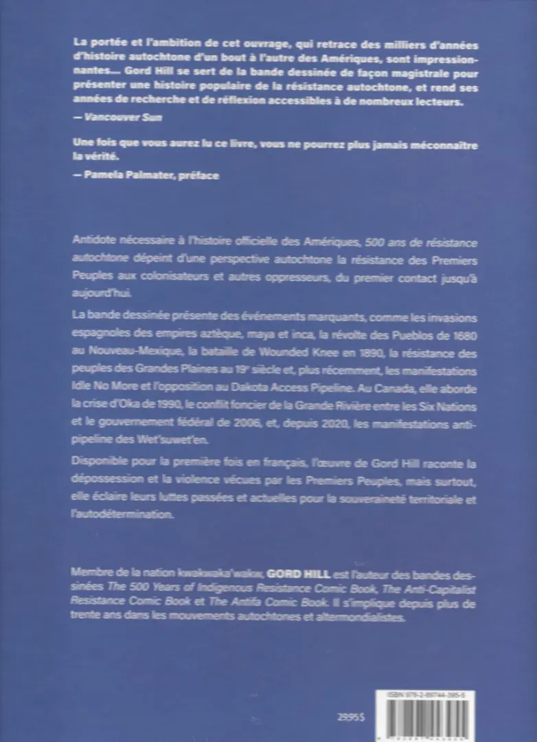 Verso de l'album 500 ans de résistance autochtone