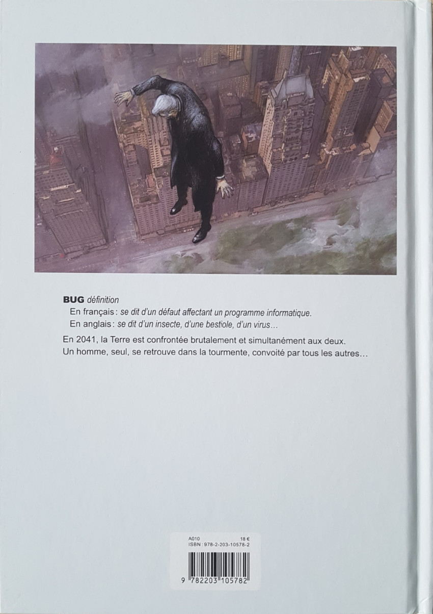 Verso de l'album Bug Livre 1