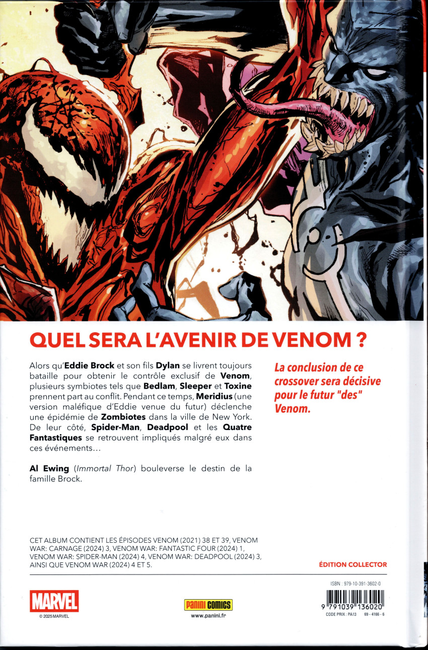 Verso de l'album Venom War Tome 3/3