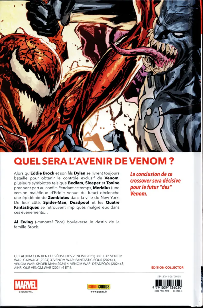 Verso de l'album Venom War Tome 3/3