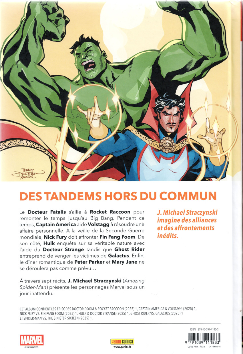 Verso de l'album Marvel Tales 1 Chroniques Marvel