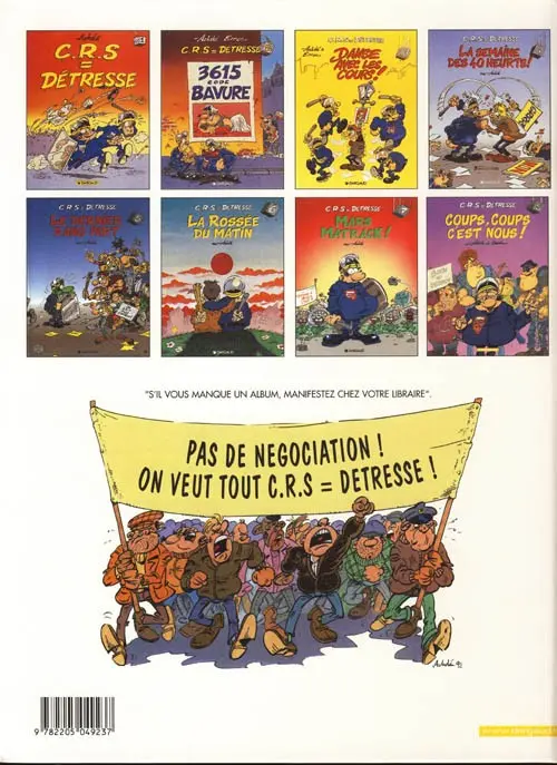 Verso de l'album CRS = Détresse Tome 8 Coups, coups c'est nous !