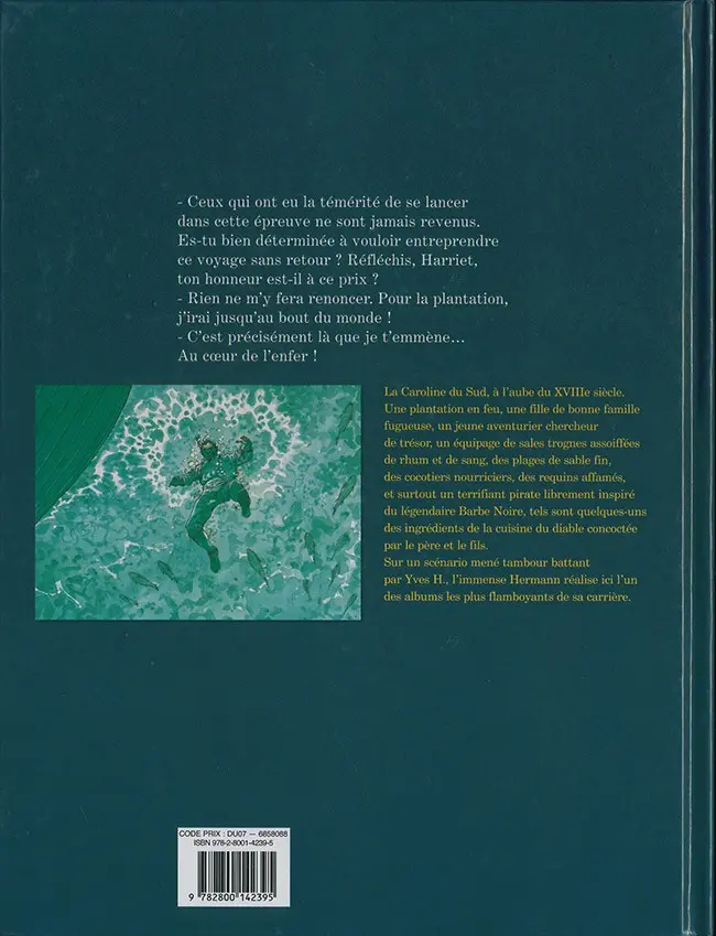 Verso de l'album Le Diable des sept mers Première partie