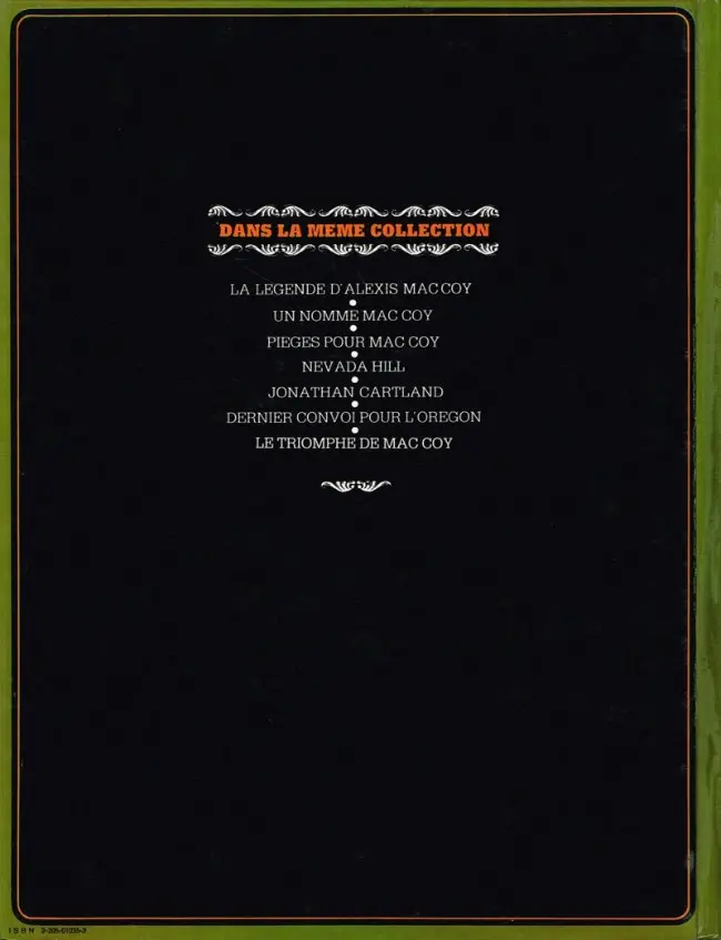 Verso de l'album Mac Coy Tome 4 Le triomphe de Mac Coy
