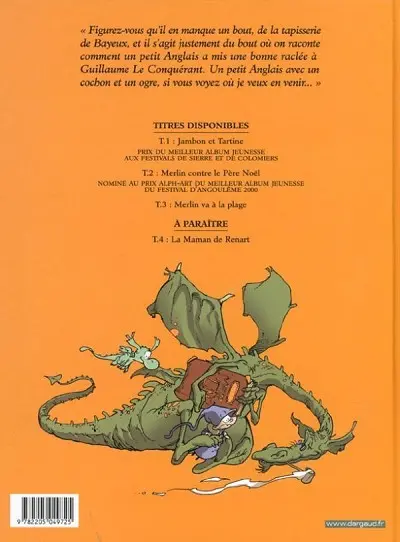 Verso de l'album Merlin Tome 3 Va à la plage