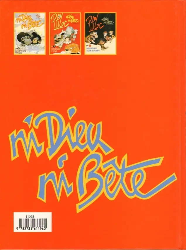 Verso de l'album Ni Dieu, ni Bête Tome 3 Le sexe des anges et l'âme de la guenon