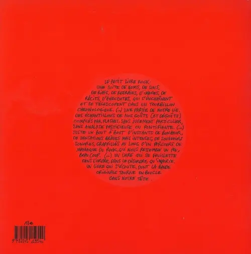 Verso de l'album Le Petit livre rock