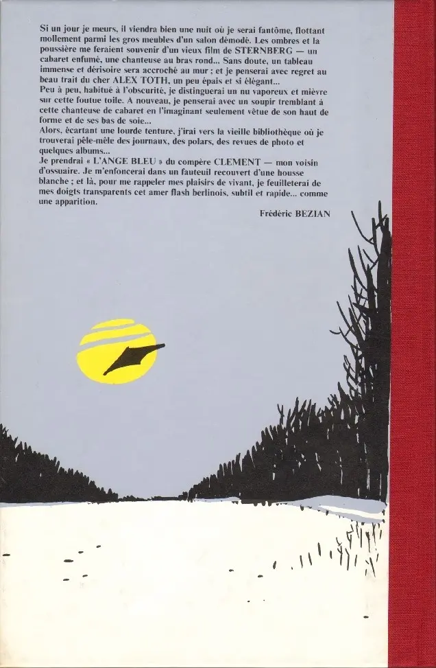 Verso de l'album L'Ange bleu
