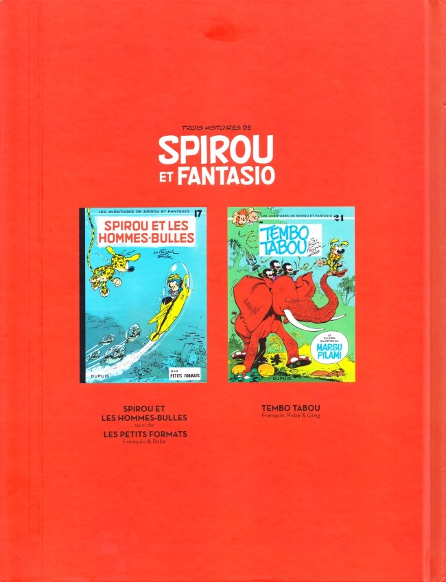 Verso de l'album Spirou et Fantasio Trois histoires de Spirou et Fantasio