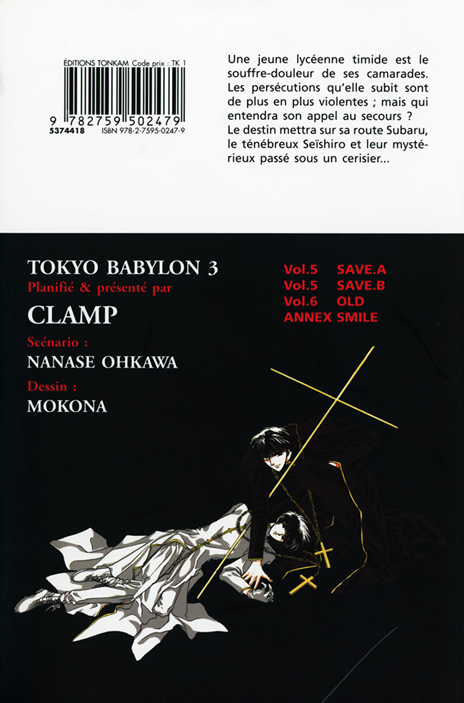 Verso de l'album Tokyo Babylon Réédition 3