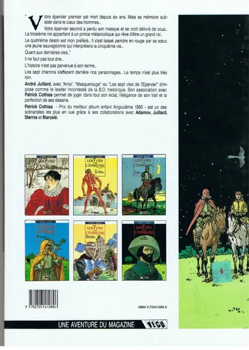 Verso de l'album Les 7 Vies de l'Épervier Tome 6 La part du diable