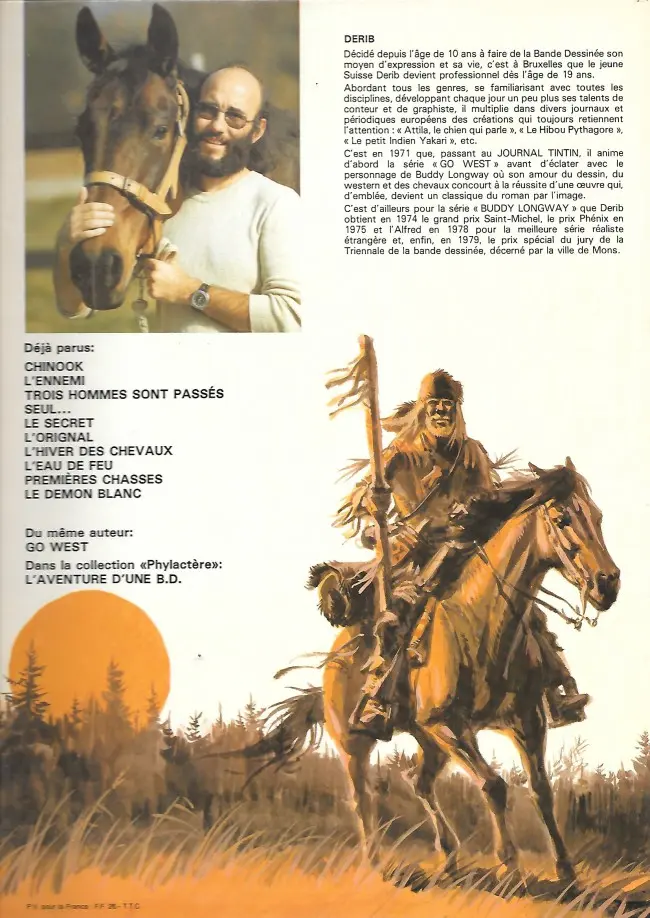 Verso de l'album Buddy Longway Tome 3 Trois hommes sont passés