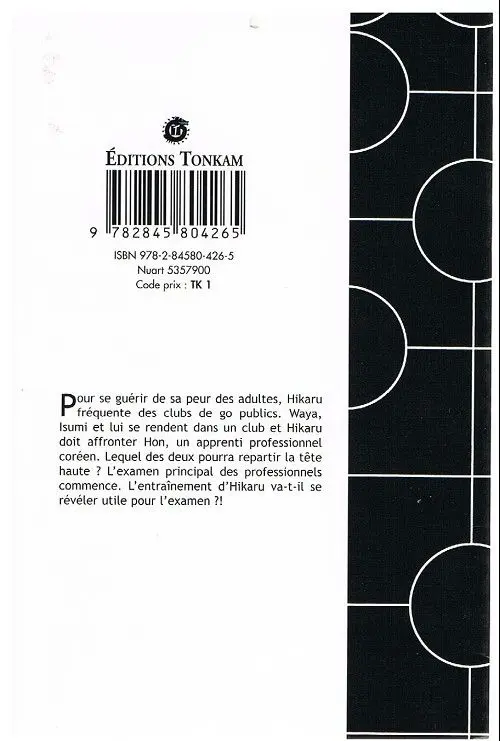 Verso de l'album Hikaru no go Tome 9 L'examen principal commence