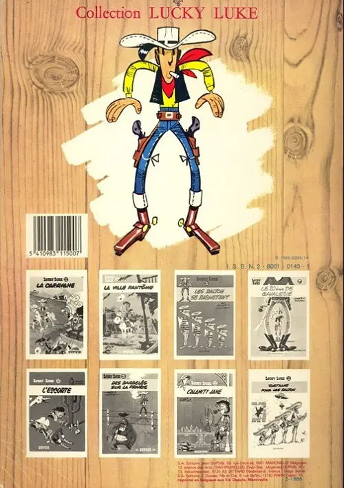 Verso de l'album Lucky Luke Tome 4 Sous le ciel de l'Ouest