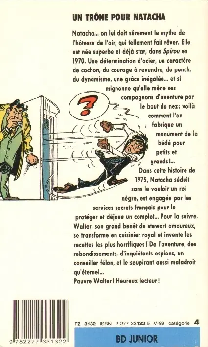 Verso de l'album Natacha Tome 4 Un trône pour Natacha