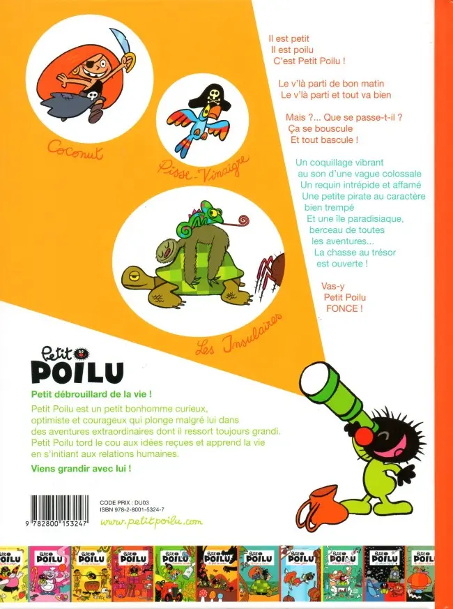 Verso de l'album Petit Poilu Tome 9 Le trésor de Coconut